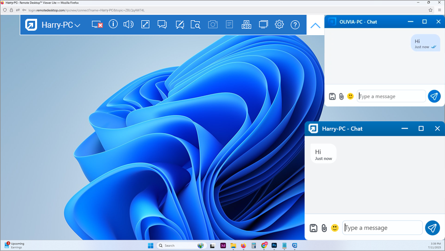 Remote Desktop Chat